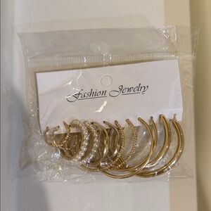 6 Pairs of Gold Hoops